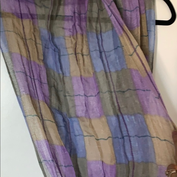 Anthropologie plaid infinity scarf with beading - Picture 6 of 8